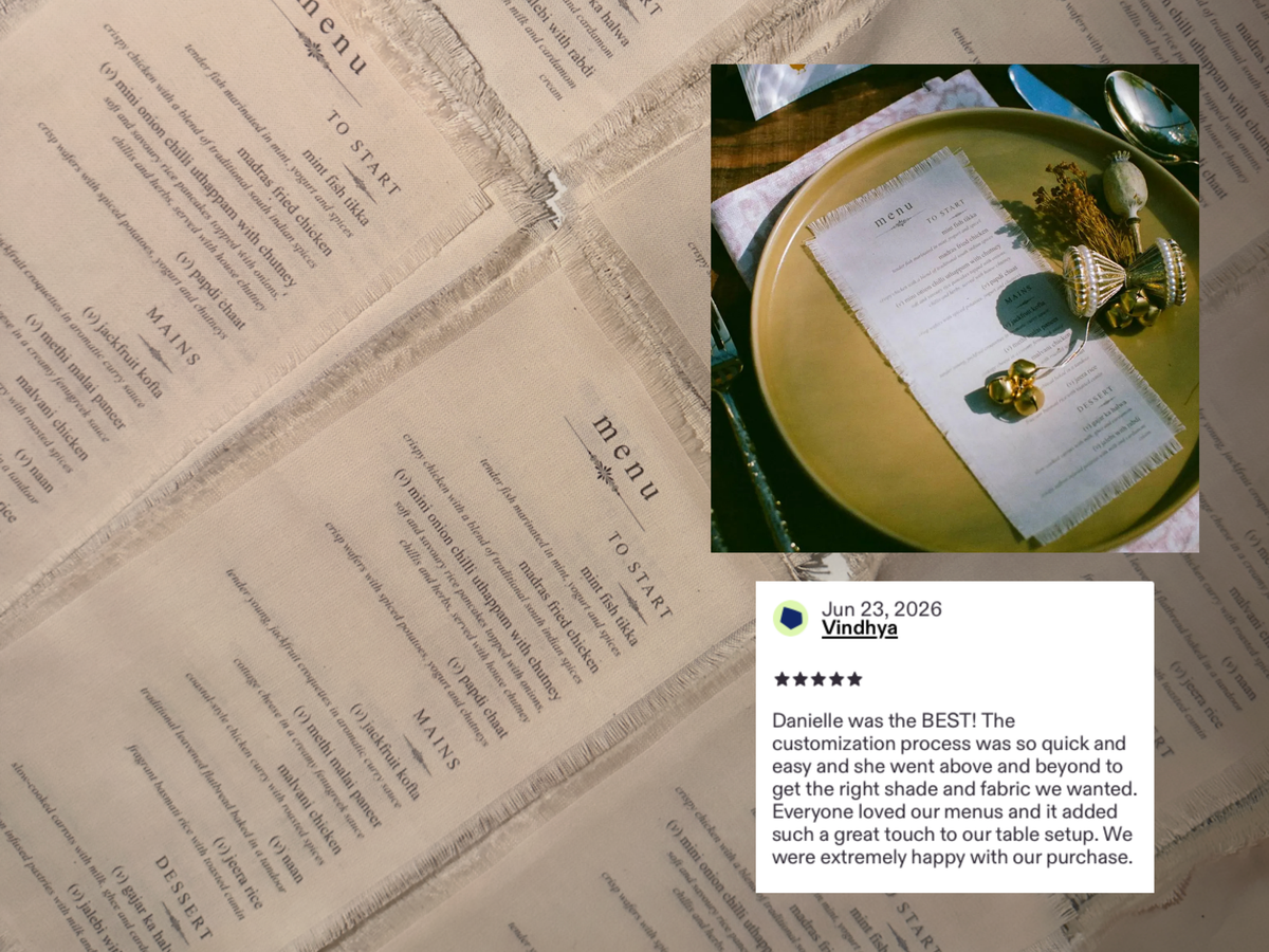 Linen Dinner Menu