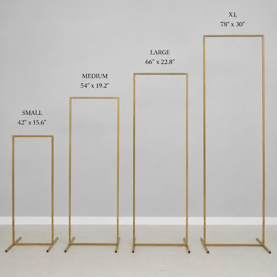 Gold Metal Wedding Sign Stand: Modern Event Decor Frame